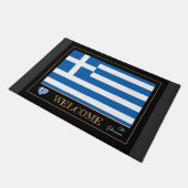 ギリシャ国旗のスポーツ/ようこそ ドアマット (アングル)