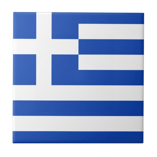 ギリシャ国旗のセラミックタイル タイル (正面)