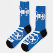 ギリシャ国旗のソスク、愛国心、ギリシャ地球に優し国 ソックス (左)