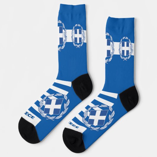 ギリシャ国旗のソスク、愛国心、ギリシャ地球に優し国 ソックス (左)