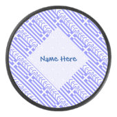 ギリシャ国旗のタイル張り青パーソナライゼーション アイスホッケーパック (正面)