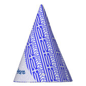 ギリシャ国旗のタイル張り青パーソナライゼーション パーティーハット (右)