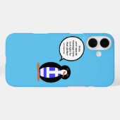 ギリシャ国旗のトーキングペンギン Ms. ペンギン Case-Mate iPhoneケース (裏面 (横))