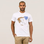 ギリシャ国旗のハートと地図Tシャツ Tシャツ (正面フル)