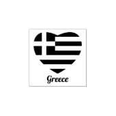 ギリシャ国旗のハートゴム印 ラバースタンプ (インプリント)