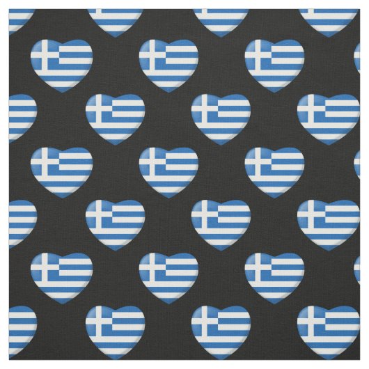 ギリシャ国旗のハートパターン ファブリック (見本)