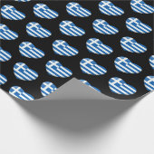 ギリシャ国旗のハートパターン ラッピングペーパー (角)