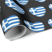 ギリシャ国旗のハートパターン ラッピングペーパー (ロールコーナー)