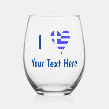 （ギリシャ国旗のハートマーク）あなたのテキスト