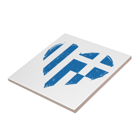 ギリシャ国旗のハート動揺してデザインセラミックタイル タイル (側面)