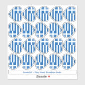 ギリシャ国旗のハート封筒用シールシール シール (シート)