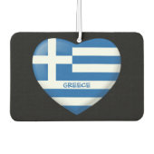 ギリシャ国旗のハート カーエアーフレッシュナー (正面)