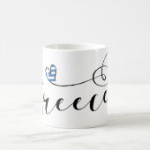 ギリシャ国旗のハート、ギリシャ コーヒーマグカップ (中央)