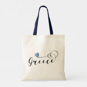 ギリシャ国旗のハート、ギリシャ・トートバッグ トートバッグ (裏面)