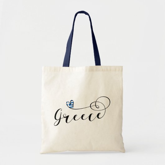 ギリシャ国旗のハート、ギリシャ・トートバッグ トートバッグ (正面)