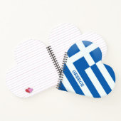 ギリシャ国旗のハート ノートブック (内部)