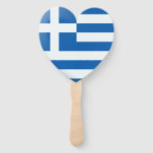 ギリシャ国旗のハート ハンドファン (正面)