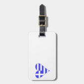 ギリシャ国旗のハート ファンキー ラゲッジタグ (正面縦)