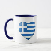 ギリシャ国旗のハート マグカップ (左)