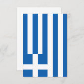 ギリシャ国旗のフラットサンキューカード サンキューカード (正面/裏面)