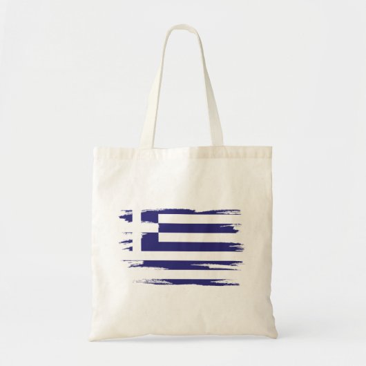 ギリシャ国旗のブラシアート トートバッグ (正面)