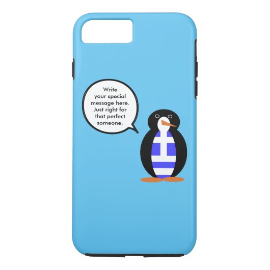 ギリシャ国旗のペンギンさん カスタマイズ可能 Case-Mate iPhoneケース (裏面)