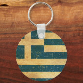 ギリシャ国旗のヴィンテージグランジキーチェーン キーホルダー (裏面)