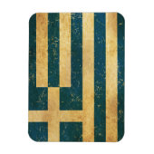 ギリシャ国旗のヴィンテージグランジデザイン マグネット (縦)