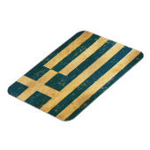 ギリシャ国旗のヴィンテージグランジデザイン マグネット (左側)