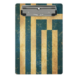 ギリシャ国旗のヴィンテージグランジデザイン ミニクリップボード