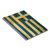 ギリシャ国旗のヴィンテージグランジ手帳 ノートブック (右側)