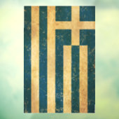 ギリシャ国旗のヴィンテージ グランジ ウィンドウサイン (シート3)