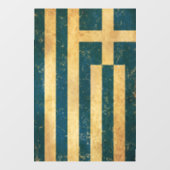 ギリシャ国旗のヴィンテージ グランジ ウィンドウサイン (シート)