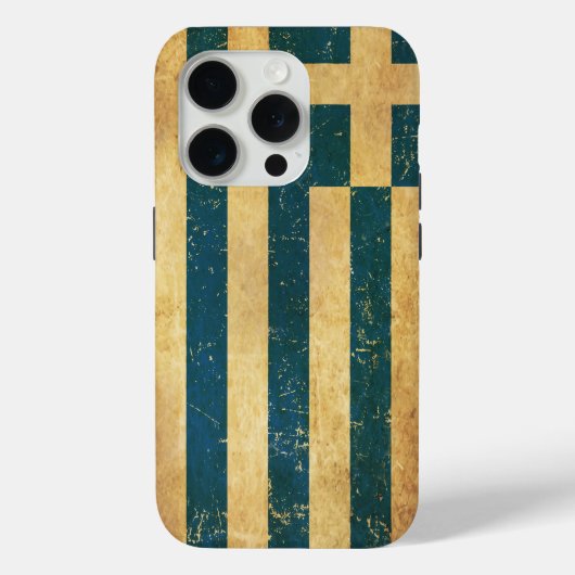 ギリシャ国旗のヴィンテージ グランジ Case-Mate iPhoneケース (裏面)
