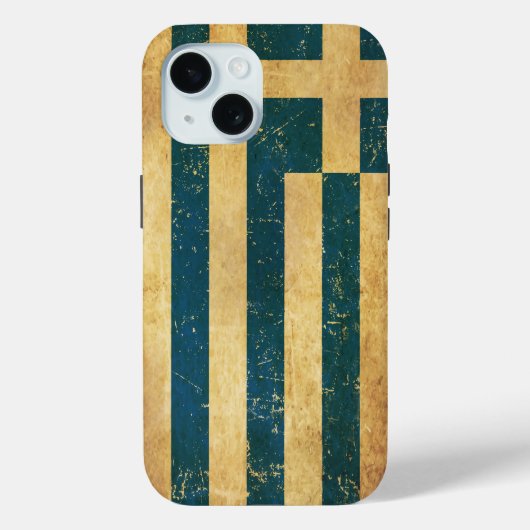 ギリシャ国旗のヴィンテージ グランジ Case-Mate iPhoneケース (裏面)