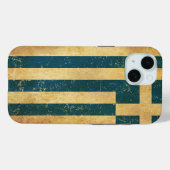 ギリシャ国旗のヴィンテージ グランジ Case-Mate iPhoneケース (裏面 (横))