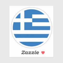ギリシャ国旗の丸いシール シール