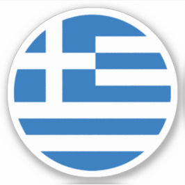 ギリシャ国旗の丸いシール シール