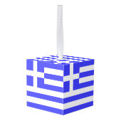 ギリシャ国旗の合計 キューブオーナメント (裏面アングル)