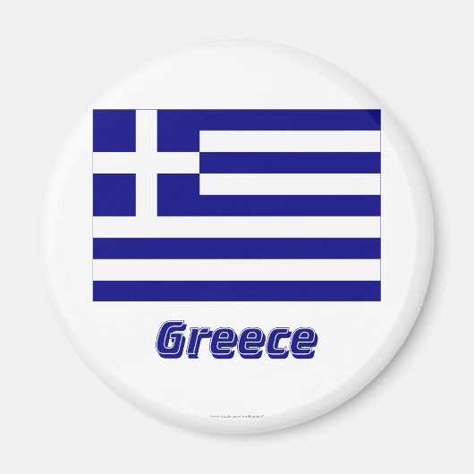ギリシャ国旗の名前 マグネット (正面)