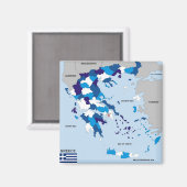 ギリシャ国旗の国の地図ギリシャ国旗 マグネット (正面/裏面)