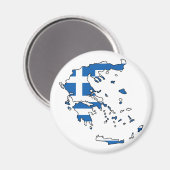 ギリシャ国旗の地図GR マグネット (正面/裏面)
