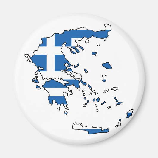 ギリシャ国旗の地図GR マグネット (正面)