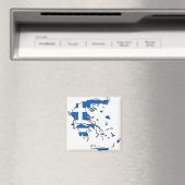 ギリシャ国旗の地図GR マグネット (インサイチュ (食洗機))