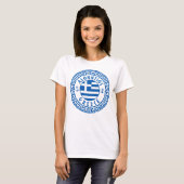 ギリシャ国旗の女性のTシャツ、アロンニソス Tシャツ (正面フル)