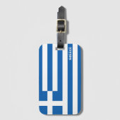 ギリシャ国旗の愛国心 ラゲッジタグ (正面縦)