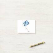 ギリシャ国旗の楊枝 ポストイット (デスク上)