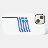 ギリシャ国旗の楊枝 iPhoneケース (裏面横)