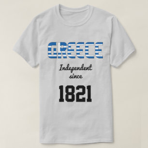 ギリシャ国旗の独立性お祝い Tシャツ