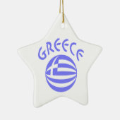 ギリシャ国旗の球体 セラミックオーナメント (右)